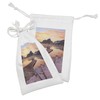 Lunarable Seascape Fabric Pouch Set of 2, Bled Lake Sand