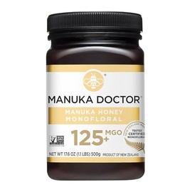 MANUKA DOCTOR - MGO 125+ Manuka Honey Monofloral, 100% Pure New Zealand Honey. Certified. Guaranteed. RAW. Non-GMO (17.6 oz)