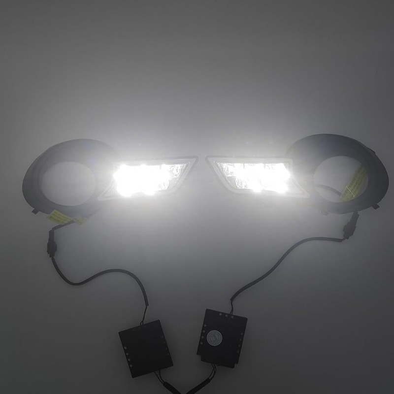 ECAHAYAKU Fog Light White LED DRL Compatible With 2008 2009