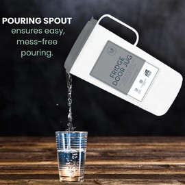 Fridge Door Jug -1800L, L24 x W15.5 x D9cmTranslucent White with Removeable Charcoal Lid | Includes Pouring Spout and Measurement Guide | BPA-Free Plastic, Dishwasher Safe Leak Proof