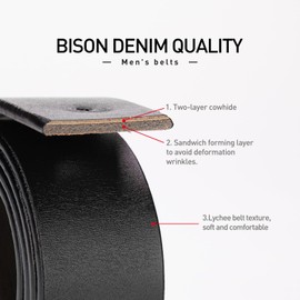 BISON SPIRIT Men's Belt Leather Waistband Casual Alloy Buckle fashion Belts