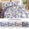 Dintszyayue King Size Quilts Purple, 3 Pieces Boho Floral Bedspread