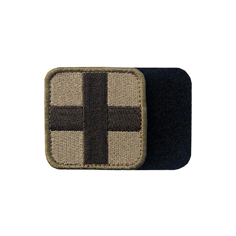 EmbTao Embroidered Medic Cross Tactical Fastener Hook & Loop Patch