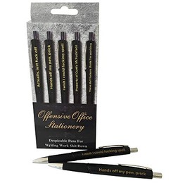 Offensive Office Stationery Novelty Pens Adult Humour Adult Office present For Him Her Birthday Present Fathers Day Funny Office Pack Of 5