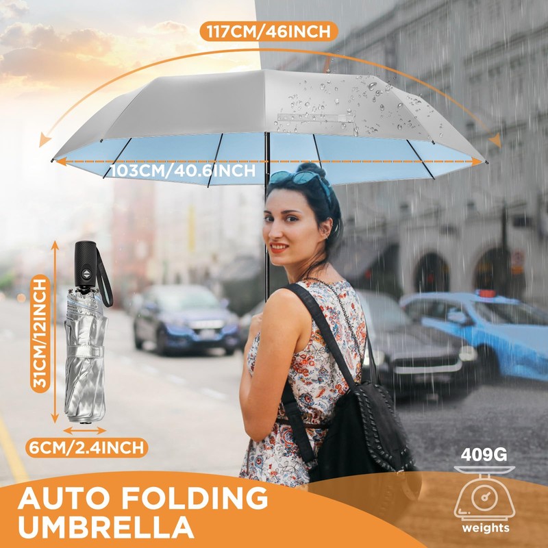 NINEMAX UV Umbrella for Sun Protection UPF 50+, 46 Inch