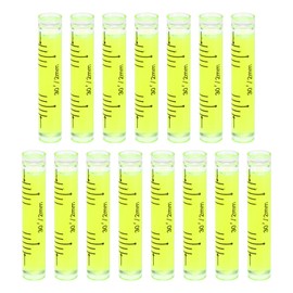 sourcing map 15pcs Small Cylindrical Bubble Level Vials 9x50mm PMMA Mini Horizontal Bubble Spirit Level Measuring Layout Tools for RV TV Picture Frame Hanging Tool Leveler