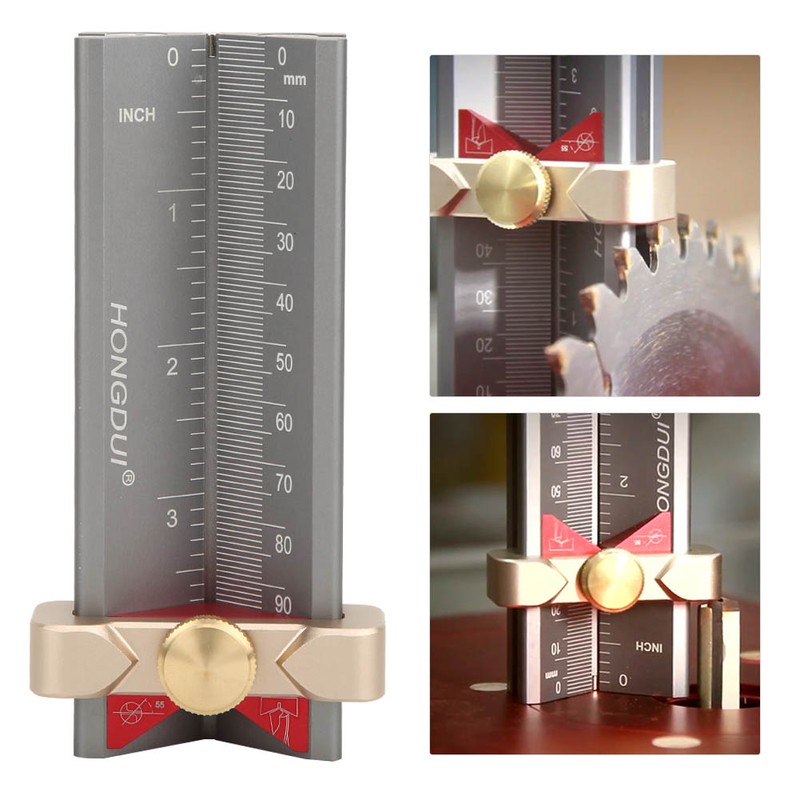 Woodworking Drill Locator Aluminium Alloy Height Measuring Positioner with Magnetic