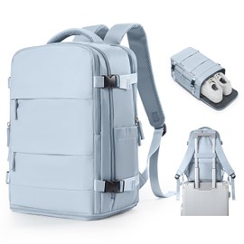 SZSYCN Ryanair Hand Luggage Backpack 40 x 20 x 25 cm Women's Hand Luggage Aeroplane Easyjet 45 x 36 x 20 cm with Laptop Compartment Waterproof Daypack with Shoe Compartment, c3-grey blue