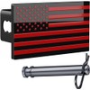 5"x3" American Black Flag Metal Hitch Cover (Fits 2.5" Receiver,