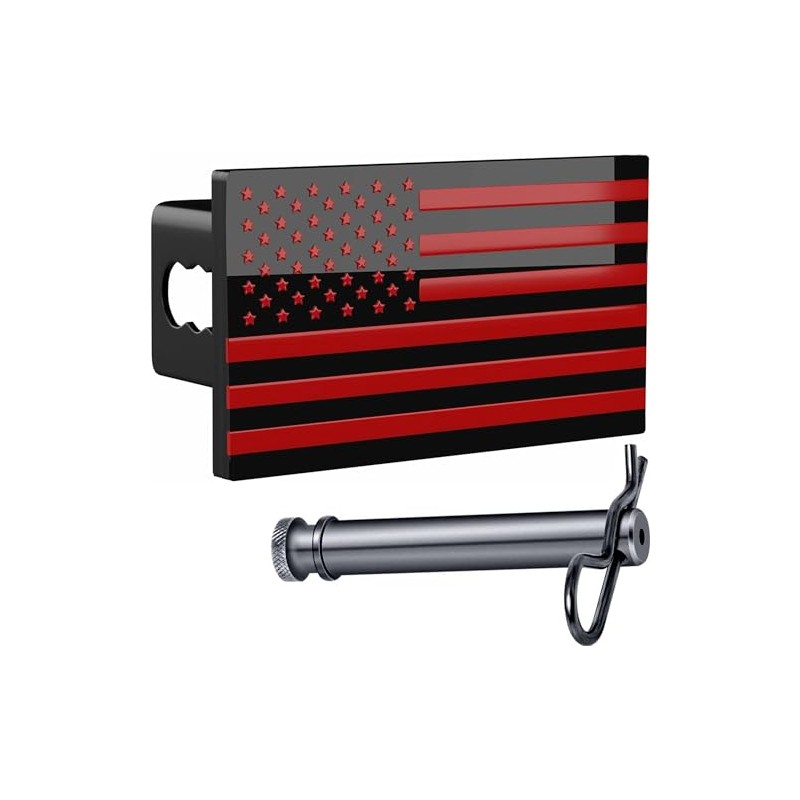 5"x3" American Black Flag Metal Hitch Cover (Fits 2.5" Receiver,