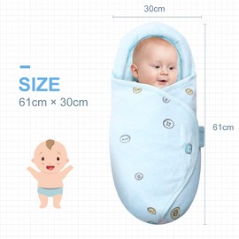 Knirose Baby Swaddling Bag 0-3 Months + 3-6 Months Baby Swaddling Blanket for Newborns with Head Protection and Headsupport, Swaddle Swaddle Blanket, Blue