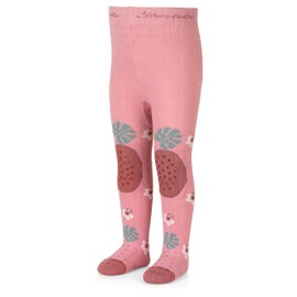 Sterntaler Cheetah Crawling Tights - ABS Tights for Girls - Children's Tights with Non-Slip Nubs on Knee, Instep and Sole - Crawling Tights for Crawling Adventures, Matt Pink