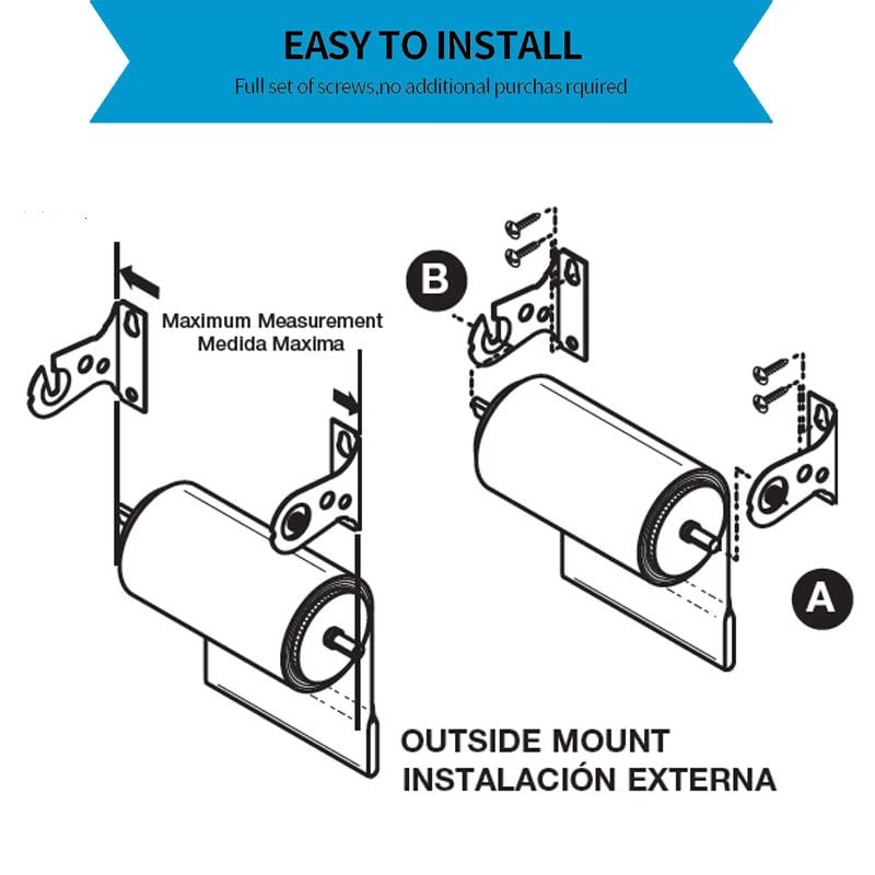 Kowibcl Roller Window Shades Outside Mount Brackets with Screws, 2