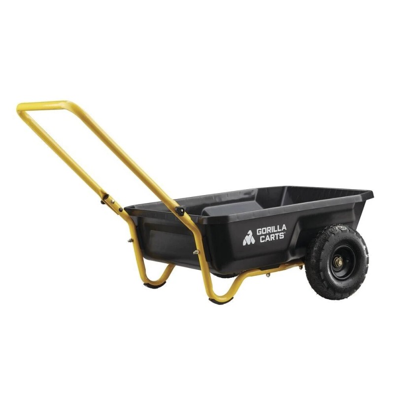 Gorilla 300 Lb Black Poly Utility Cart Large Bed Push