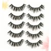 Beavorty 5pairs Handmade Faux Eyelashes Natural Look Dense Reusable for