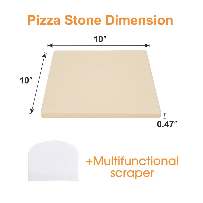 Small 10x10 Inch Cordierite Pizza Stone for RV Camper Oven