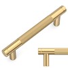 Amerdeco 10 Pack Champagne Bronze Cabinet Pulls, 3.75 Inch(96mm) Hole