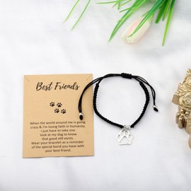 CENWA Paw Print Bracelet Dog Mom Jewelry Dog Lover Bracelet Pet Bracelet Gift for Mom, 1.7, alloy