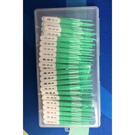 YEERSUO Soft Interdental Brushes, Dental Toothpicks Brush Between Teeth, Tooth Flossing Brush Disposable for Cleaning, Interdental Brush for Braces, (Green Colors, 90 Count)