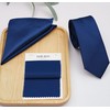 ZENXUS Solid Skinny Ties for Men, 2.5 inch Slim Navy