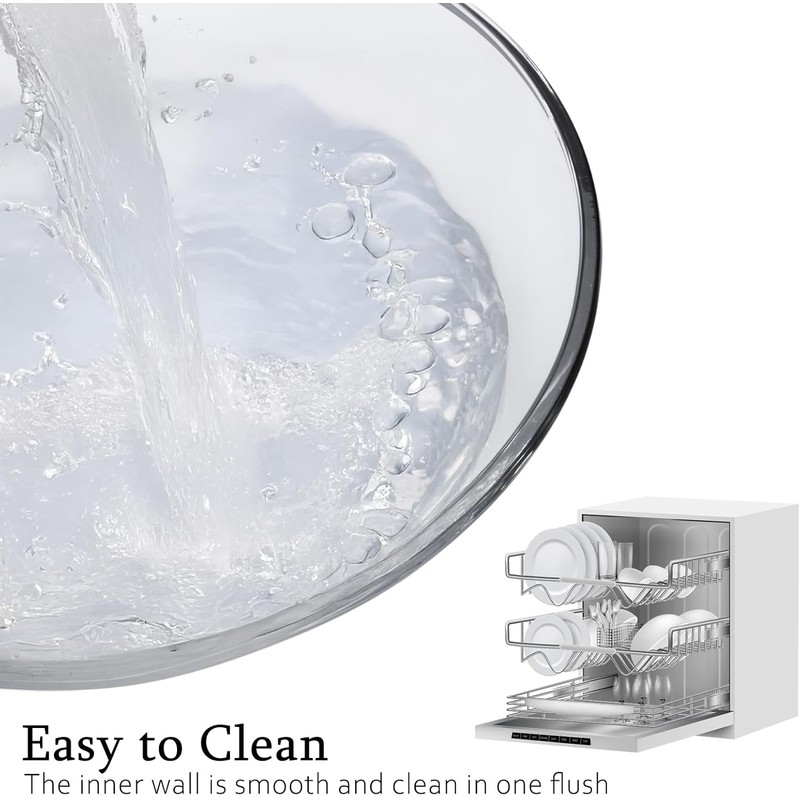 Ajrwiiy Large Glass Bowl for Sourdough Bread Making, 4.7 Quart