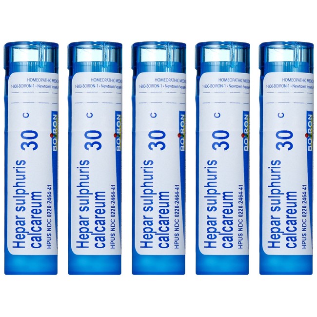 Boiron Hepar Sulphuris Calcareum 30C, Homeopathic Medicine for Cough (Pack of 5)