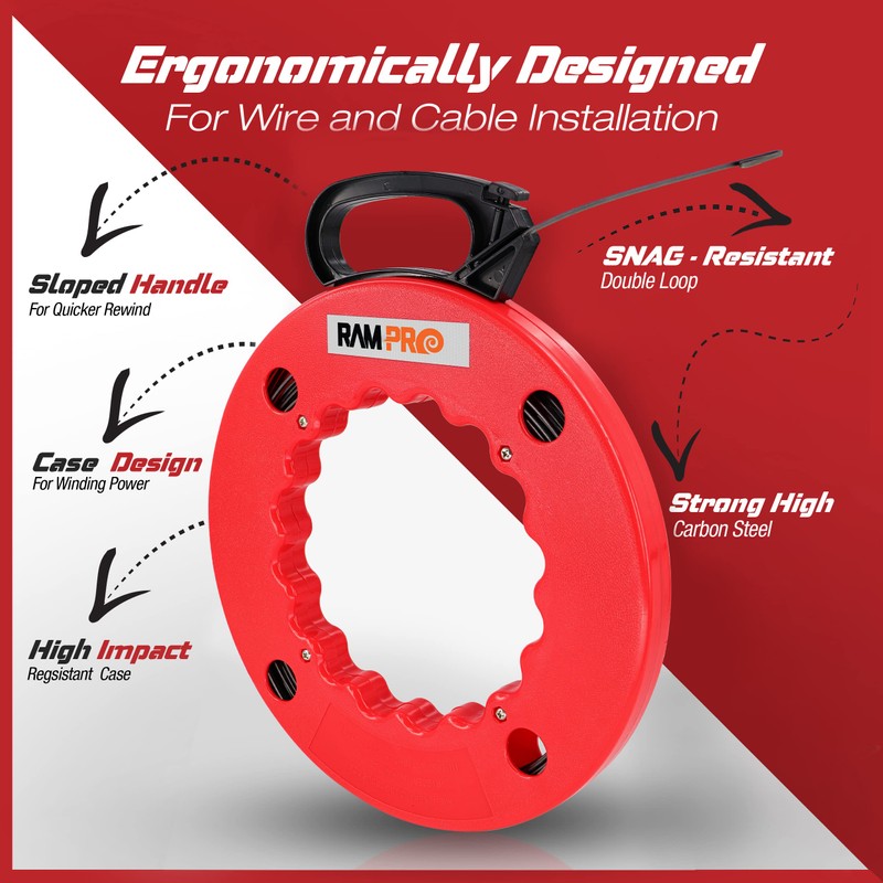 Fish tape Wire Puller 100ft - Easy to use Cable