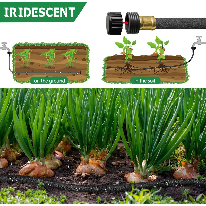 Holldoor 4-Pack Soaker Hose for Garden 10 Ft, Short Soaker
