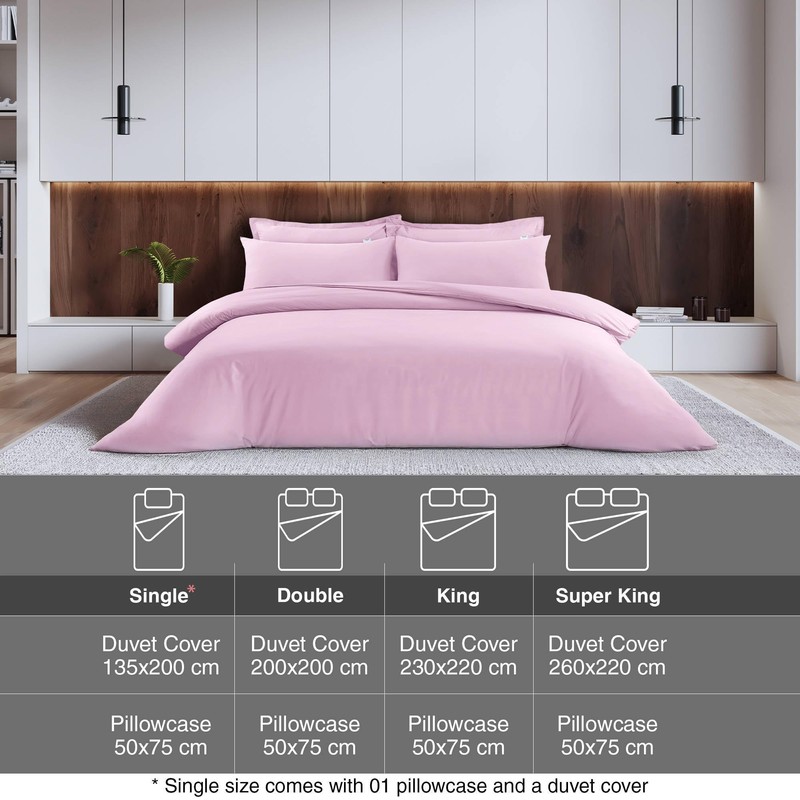 LYMA Bedding Duvet Cover Set Double Plain, OEKO-TEX Certified, Ultra