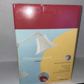 Christopher Lowell white lamp counter balance table lamp designer Christopher Lowell #1657