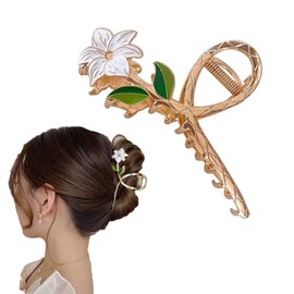 HAPVITAL Hair Ornament, Hair Clip, Office, Simple, Hair Accessory, Clip, Large, Popular, Korean Adults, Women, Commuting to Work, Hair Accessories (White)