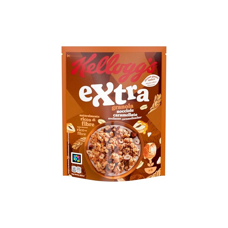 Kellogg's Cereali Extra | Gusto Nocciole Caramellate | Granola con