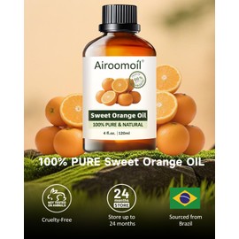 Pure Sweet Orange Essential Oil Therapeutic Grade Citrus Aromatherapy Natural Plant Scents Orange Oil for Fresh Fragrance Diffuser Skin & Body Soap Making Candle Making Cleaning Fall Christmas 4 Fl Oz