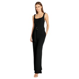 Donna Morgan Sleeveless Wide Leg Pant, Belt, and Pockets | Jumpsuits for Women Dressy, Black