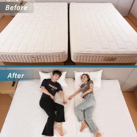 ENITYA Split King Gap Filler for Adjustable Bed, Twin to King Converter with Machine Washable Cover, Twin Mattress Connector for Guest Stayover/Family Room/Vacation Rentals(75" L x 10" W)