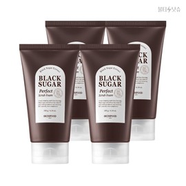 SKINFOOD Black Sugar Scrub Foam Mild Multi Cleansing Foam 180g 4pcs / 스킨푸드 블랙슈가 스크럽폼 순하게 멀티 클렌징폼 180g 4개