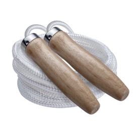 Champion Sports Wood Handle Jump Ropes – Durable Nylon or Leather Bearings - Skipping Rope, Fitness, Cardio Training, Agility, and Exercise Workouts