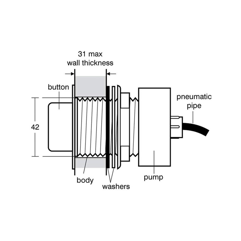 Armitage Shanks Pneumatic Single Flush Palm Push Button Chrome S4463AA