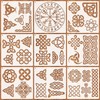 JSRQT 9Pcs Runes Stencils for Painting,Celtic Drawing Stencils Template, Reusable