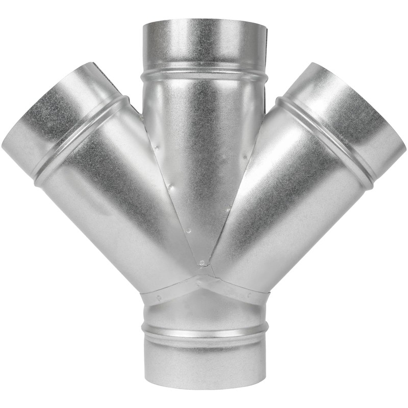 4" Inch W-Shape Ducting Splitter - 45 Degree Galvanized Steel