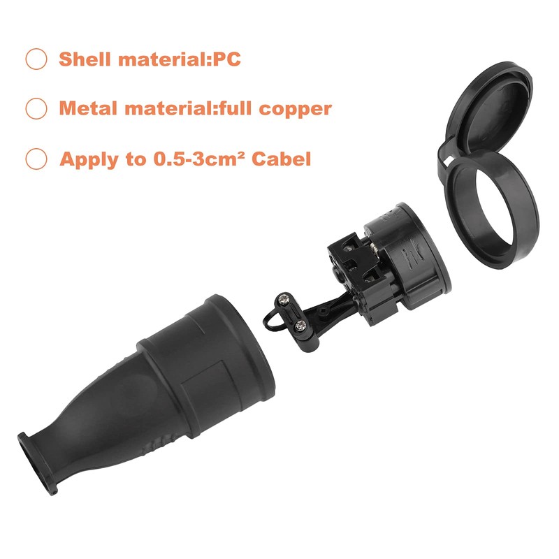Schuko Plug and Schuko Coupling, Protective Contact Plug, Pack of