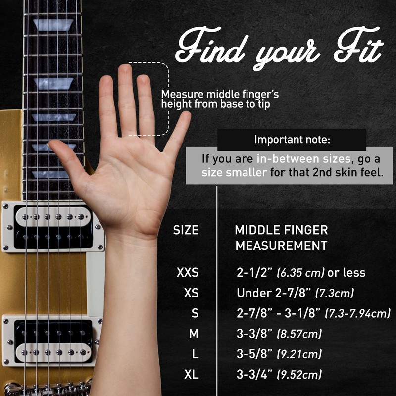 Guitar Glove, Bass Glove, Musician's Practice Glove -M- 2 Pack