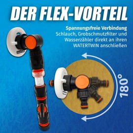 MaJoCompTec® Watertwin Fuel Cap with Water Connection, Water Tank Cap, Filling Adapter for Water Filler Nozzle, Motorhome Caravan Accessories (Flex Version + Connection Set, Adapter 3-PIN D: 78)