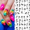 2 calcomanías 3D para uñas de estilo tropical, palmera de