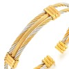 Men Women Stainless Steel Twisted Cable Adjustable Cuff Bangle Bracelet