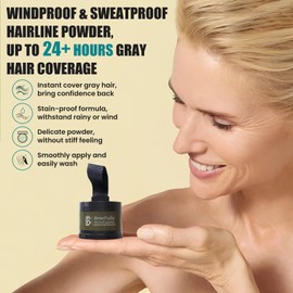 BRIMFULITE Hair Root Touch Up Powder, Quick Cover Gray Hairline Powder, Windproof & Sweatproof Root Cover Up Powder for Women Men with Compact Puff and Mirror 0.14 Oz. (Light Brown, 0.14 Oz.)