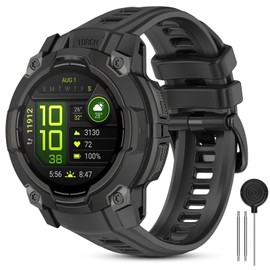 CHULN Silikon Armband Kompatibel mit Garmin Instinct 3 50mm AMOLED/Instinct 3 Solar 50mm, 26mm Einstellbares Sport Ersatzarmband für Smartwatch.(No host)