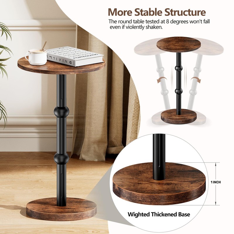 Yuede Drink Table, Small Round Side Table for Small Spaces,