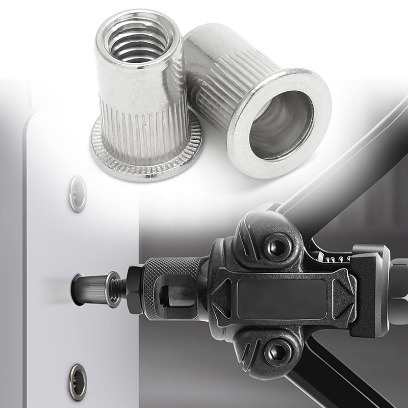 Qjaiune 20PCS 3/8"-16 Stainless Steel Threaded Insert Rivet Nut, 3/8-16UNC