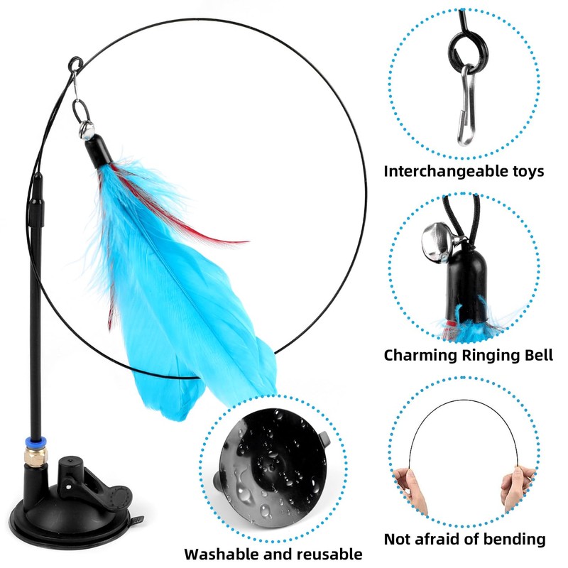 SULOLI 12 Stück katzenspielzeug selbstbeschäftigung,Natürlich Interaktives Katzenangel mit Saugnäpfen,Intelligenz Spielzeug